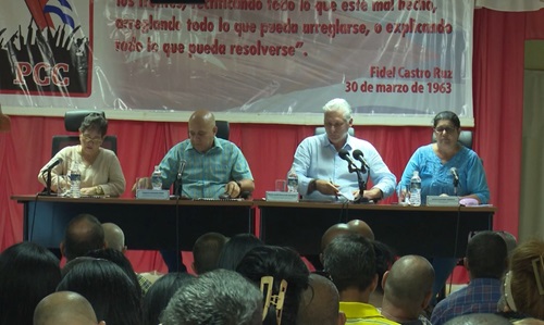 Presidente cubano Miguel Díaz-Canel visita a municipio artemiseño Caimito +(Fotos y video)