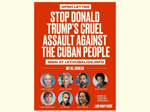 Personalidades de EEUU exigen a Trump cese de agresividad contra Cuba